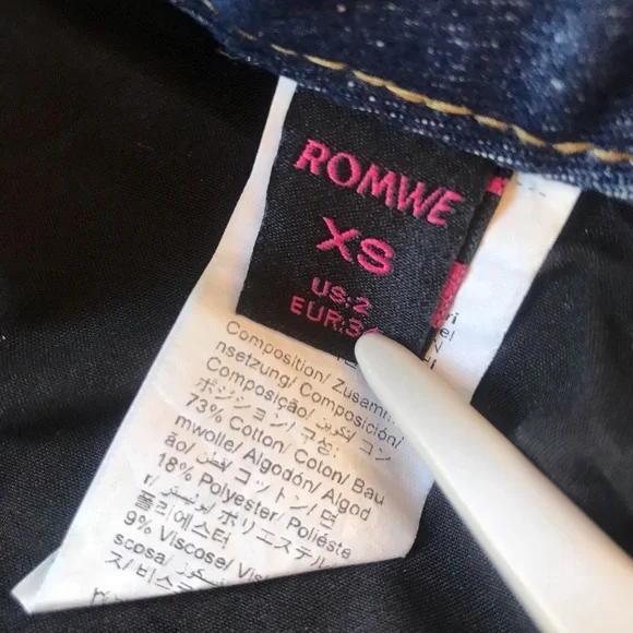 ROMWE NWOT Wide Leg High Rise Distressed Star themed Bermuda Shorts - Picture 8 of 8